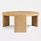 Table d'appoint/de chevet ronde moderne Subrtex, table de canapé en bois massif pour salons et chambres à coucher