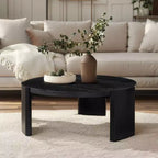 Table d'appoint/de chevet ronde moderne Subrtex, table de canapé en bois massif pour salons et chambres à coucher