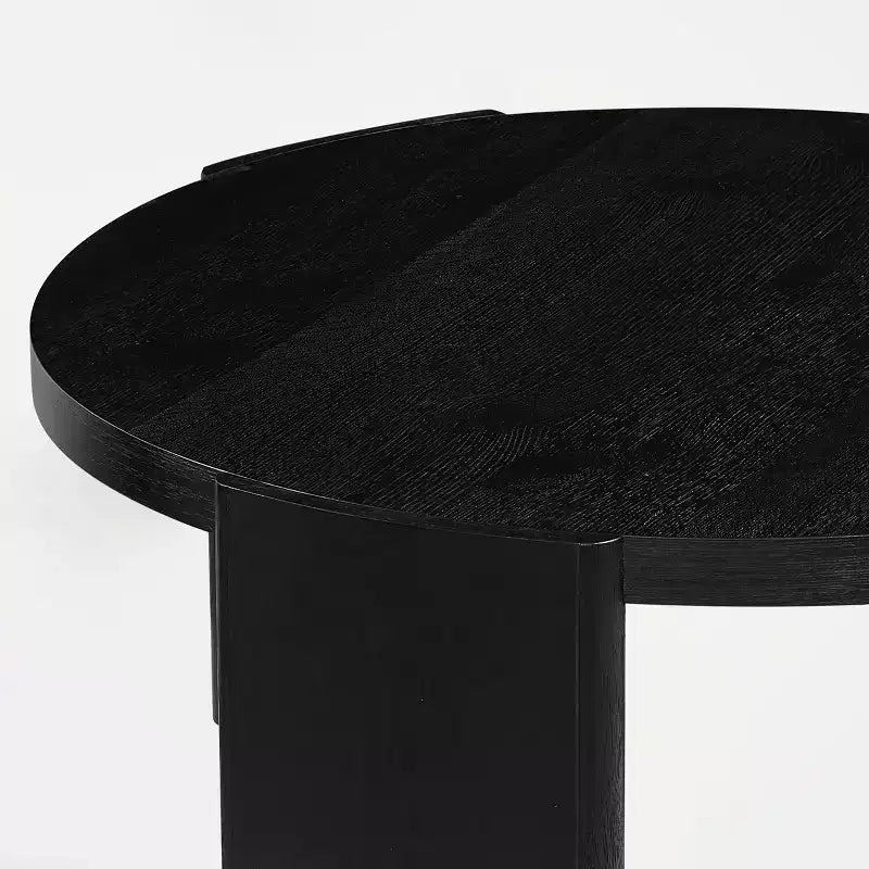 Table d'appoint/de chevet ronde moderne Subrtex, table de canapé en bois massif pour salons et chambres à coucher