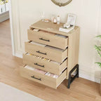 4 commodes pour chambre à coucher, coiffeuse de 98 cm de haut, tiroirs hauts autoportants avec espace de rangement, armoire de rangement en bois pour salon