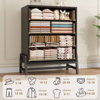 4 commodes pour chambre à coucher, coiffeuse de 98 cm de haut, tiroirs hauts autoportants avec espace de rangement, armoire de rangement en bois pour salon