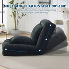 Lit pour chien humain pour adulte, canapé-lit confortable avec 2 oreillers et 5 positions réglables, chaise longue en chenille pour salon et chambre