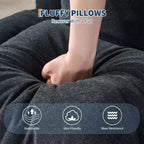 Lit pour chien humain pour adulte, canapé-lit confortable avec 2 oreillers et 5 positions réglables, chaise longue en chenille pour salon et chambre
