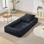 Lit pour chien humain pour adulte, canapé-lit confortable avec 2 oreillers et 5 positions réglables, chaise longue en chenille pour salon et chambre