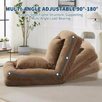 Lit pour chien humain pour adulte, canapé-lit confortable avec 2 oreillers et 5 positions réglables, chaise longue en chenille pour salon et chambre