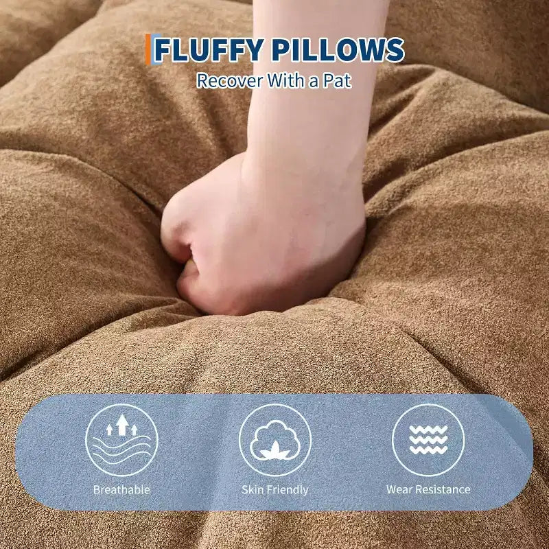 Lit pour chien humain pour adulte, canapé-lit confortable avec 2 oreillers et 5 positions réglables, chaise longue en chenille pour salon et chambre