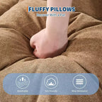 Lit pour chien humain pour adulte, canapé-lit confortable avec 2 oreillers et 5 positions réglables, chaise longue en chenille pour salon et chambre