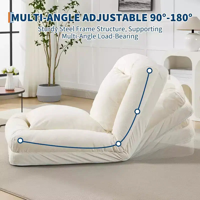Lit pour chien humain pour adulte, canapé-lit confortable avec 2 oreillers et 5 positions réglables, chaise longue en chenille pour salon et chambre