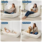 Lit pour chien humain pour adulte, canapé-lit confortable avec 2 oreillers et 5 positions réglables, chaise longue en chenille pour salon et chambre