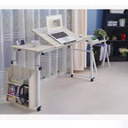 Table de lit roulante, bureau d'ordinateur portable de 120 cm, table de lit réglable en hauteur et en longueur pour usage hospitalier et domestique