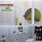 Table de lit roulante, bureau d'ordinateur portable de 120 cm, table de lit réglable en hauteur et en longueur pour usage hospitalier et domestique