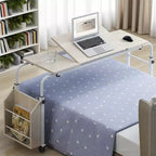 Table de lit roulante, bureau d'ordinateur portable de 120 cm, table de lit réglable en hauteur et en longueur pour usage hospitalier et domestique