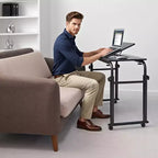 Table de lit roulante, bureau d'ordinateur portable de 120 cm, table de lit réglable en hauteur et en longueur pour usage hospitalier et domestique