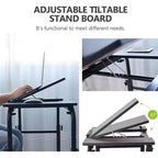 Table de lit roulante, bureau d'ordinateur portable de 120 cm, table de lit réglable en hauteur et en longueur pour usage hospitalier et domestique