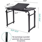 Table de lit roulante, bureau d'ordinateur portable de 120 cm, table de lit réglable en hauteur et en longueur pour usage hospitalier et domestique