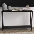 Console étroite de 109 cm avec design en V, table d'entrée à 2 niveaux avec étagère de rangement pour le salon