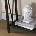 Console étroite de 109 cm avec design en V, table d'entrée à 2 niveaux avec étagère de rangement pour le salon