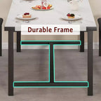 Table de salle à manger extensible COZONY 47,2463 pouces pour 4-6 personnes, table en bois industrielle avec 2 bancs, petits espaces
