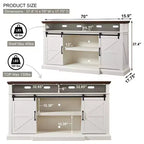 Meuble TV de ferme SinCiDo pour téléviseurs de 80 pouces, meuble console multimédia de 37 pouces de haut avec porte coulissante de style grange, armoires de rangement et étagères réglables