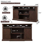 Meuble TV de ferme SinCiDo pour téléviseurs de 80 pouces, meuble console multimédia de 37 pouces de haut avec porte coulissante de style grange, armoires de rangement et étagères réglables