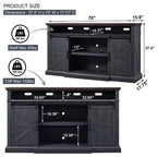 Meuble TV de ferme SinCiDo pour téléviseurs de 80 pouces, meuble console multimédia de 37 pouces de haut avec porte coulissante de style grange, armoires de rangement et étagères réglables