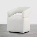 Chaise de salle à manger moderne Spruce&Spring avec roulettes et dossier ajouré