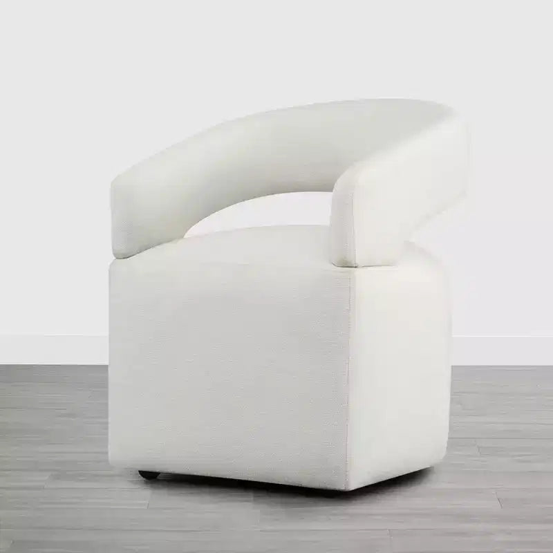 Chaise de salle à manger moderne Spruce&Spring avec roulettes et dossier ajouré