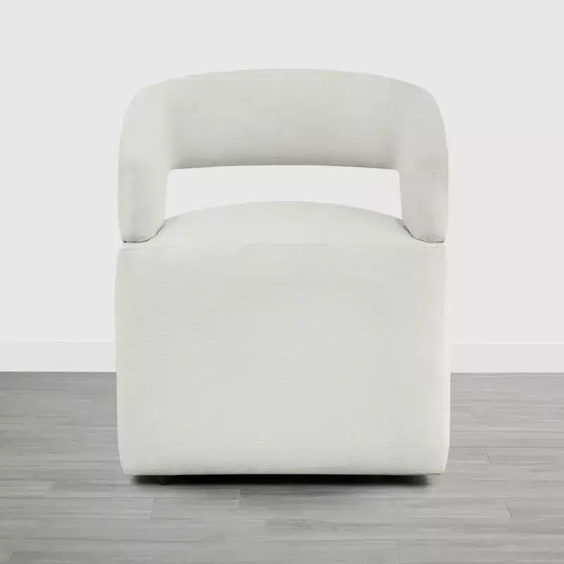 Chaise de salle à manger moderne Spruce&Spring avec roulettes et dossier ajouré