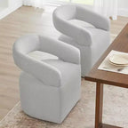 Chaise de salle à manger moderne Spruce&Spring avec roulettes et dossier ajouré