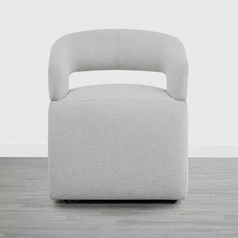 Chaise de salle à manger moderne Spruce&Spring avec roulettes et dossier ajouré