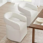 Chaise de salle à manger moderne Spruce&Spring avec roulettes et dossier ajouré