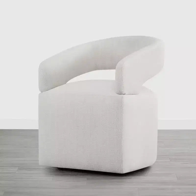 Chaise de salle à manger moderne Spruce&Spring avec roulettes et dossier ajouré
