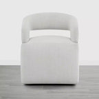 Chaise de salle à manger moderne Spruce&Spring avec roulettes et dossier ajouré
