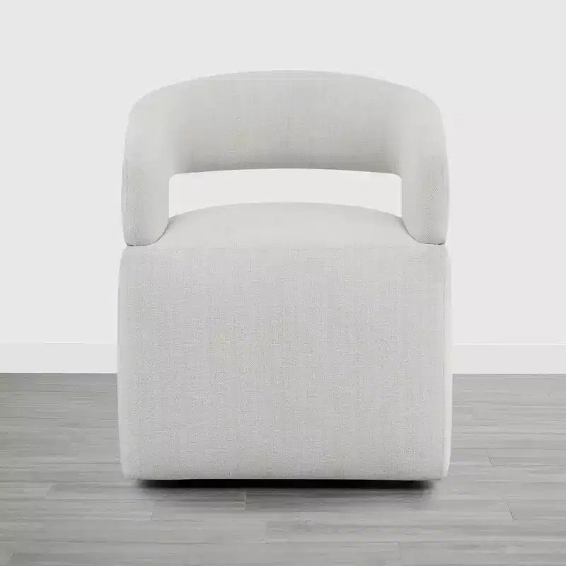 Chaise de salle à manger moderne Spruce&Spring avec roulettes et dossier ajouré