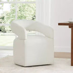 Spruce&Spring Modern Dining Chair with Casters & Open Back