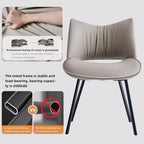 Chaise de salle à manger chic et moderne Gaoyangjiaju avec dossier incurvé et pieds en métal noir - Gris clair