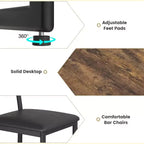 Ensemble de bar moderne Acekool 3 pièces, rangement intégré, peu encombrant pour cuisine ou appartement