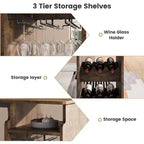 Ensemble de bar moderne Acekool 3 pièces, rangement intégré, peu encombrant pour cuisine ou appartement