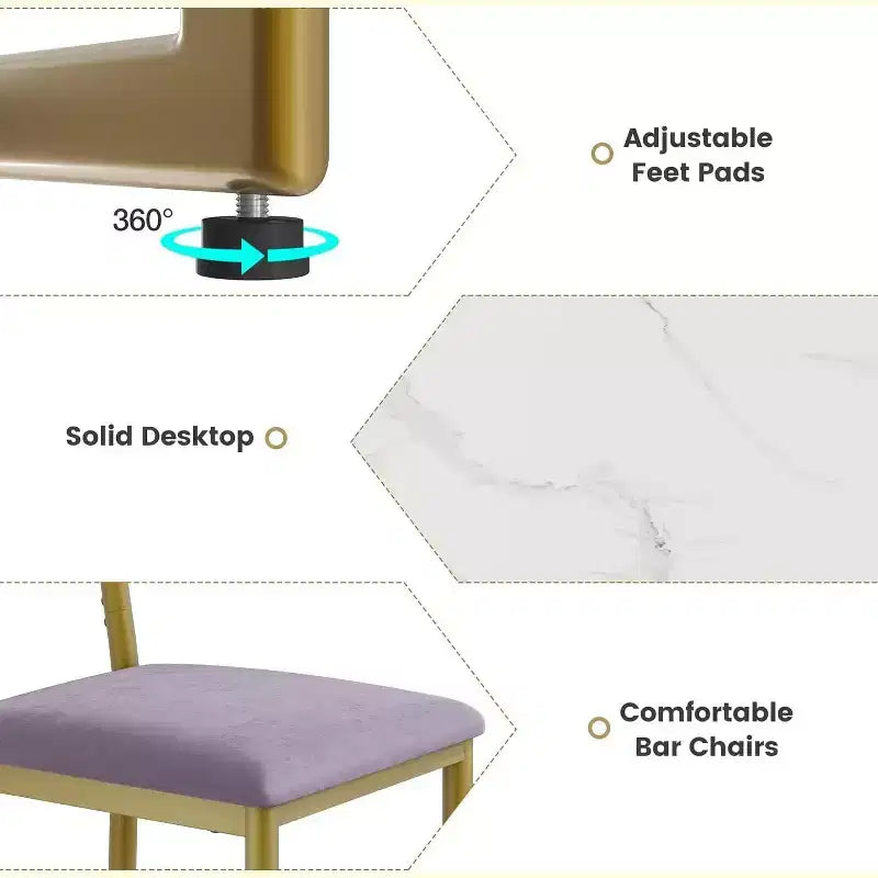 Ensemble de bar moderne Acekool 3 pièces, rangement intégré, peu encombrant pour cuisine ou appartement