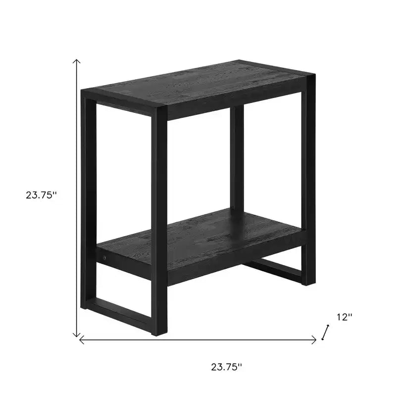 Table d'appoint avec étagère HomeRoots 24 noire