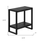 Table d'appoint avec étagère HomeRoots 24 noire