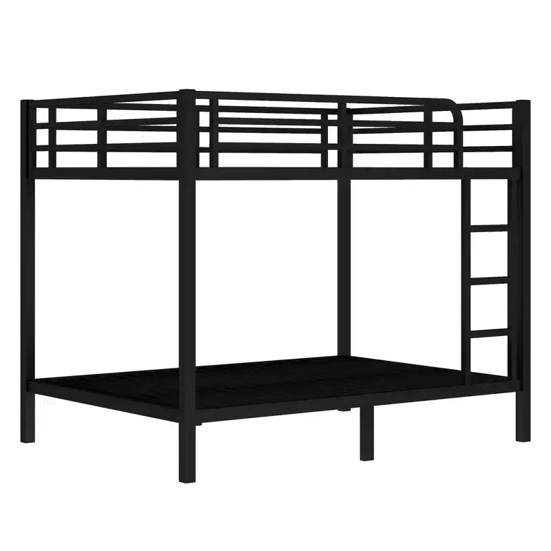 Lit superposé double en métal pour adolescents et adultes, gain de place, pas besoin de sommier tapissier, noir