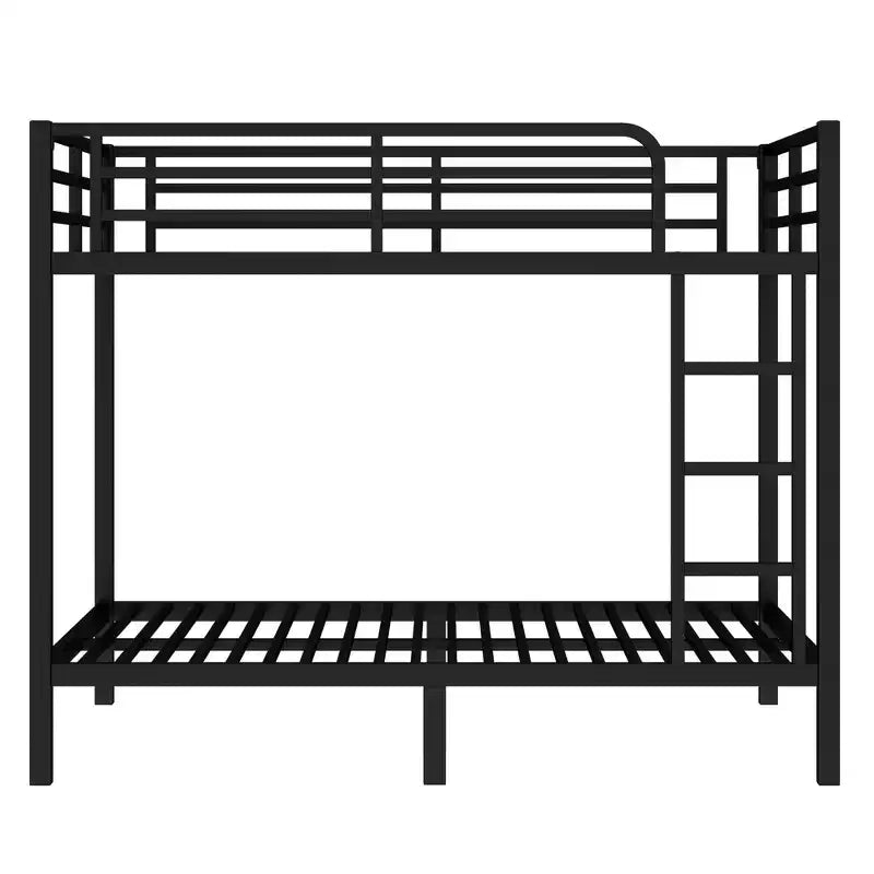 Lit superposé double en métal pour adolescents et adultes, gain de place, pas besoin de sommier tapissier, noir