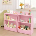 Étagère à livres et meuble de rangement pour jouets, organisateur de jouets pour salle de jeux, meuble de rangement à jouets en bois à 2 niveaux pour chambres d'enfants, salon, chambre à coucher