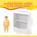 Étagère à livres et meuble de rangement pour jouets, organisateur de jouets pour salle de jeux, meuble de rangement à jouets en bois à 2 niveaux pour chambres d'enfants, salon, chambre à coucher