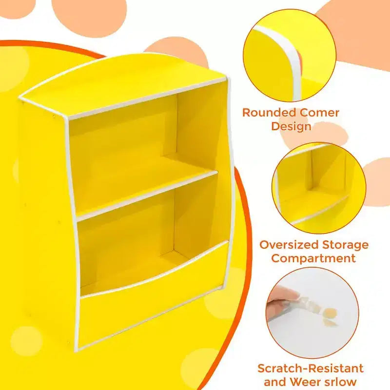 Étagère à livres et meuble de rangement pour jouets, organisateur de jouets pour salle de jeux, meuble de rangement à jouets en bois à 2 niveaux pour chambres d'enfants, salon, chambre à coucher