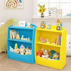 Étagère à livres et meuble de rangement pour jouets, organisateur de jouets pour salle de jeux, meuble de rangement à jouets en bois à 2 niveaux pour chambres d'enfants, salon, chambre à coucher