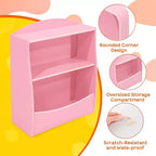 Étagère à livres et meuble de rangement pour jouets, organisateur de jouets pour salle de jeux, meuble de rangement à jouets en bois à 2 niveaux pour chambres d'enfants, salon, chambre à coucher