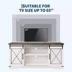 Meuble TV de ferme et centre de divertissement pour téléviseurs jusqu'à 65 pouces avec portes coulissantes type grange et étagère réglable, pour salon, chambre à coucher