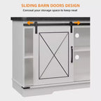 Meuble TV de ferme et centre de divertissement pour téléviseurs jusqu'à 65 pouces avec portes coulissantes type grange et étagère réglable, pour salon, chambre à coucher